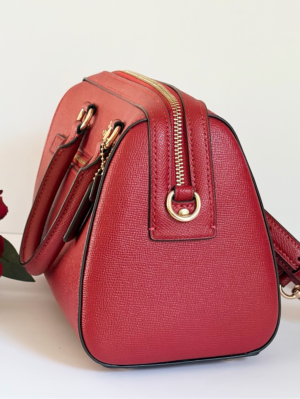Coach Rowan Red Leather Satchel Bag - Picture 3 of 9